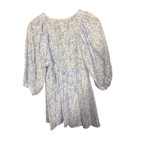 Fanco Womens S Floral Cottagecore Dress With Puff Sleeves & Tie Back - Picture 5 of 5
